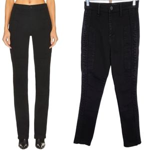 RtA Malka High Rise Straight Leg Jean Utility Details Aged Black 26